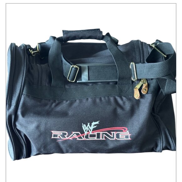 WWF WWE Racing XFL Exclusive Wrestling Tradeshow Canvas Duffle Bag Vintage Rare - Picture 2 of 7